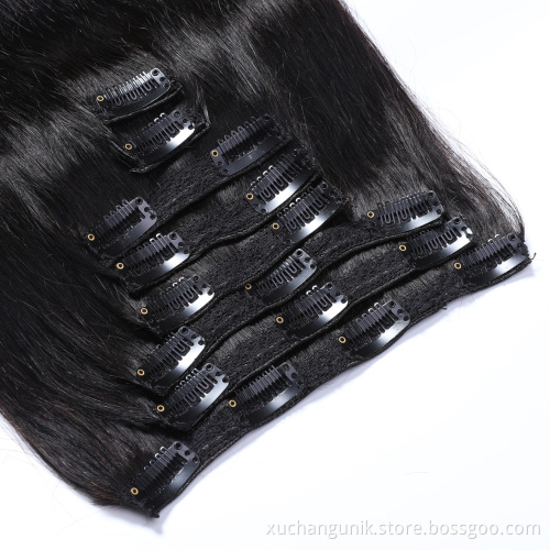 Wholesale Top clip in hair extension drop shipping cuticle aligned Raw virgin 12A brazilian Hair 100 remy human hair extensions